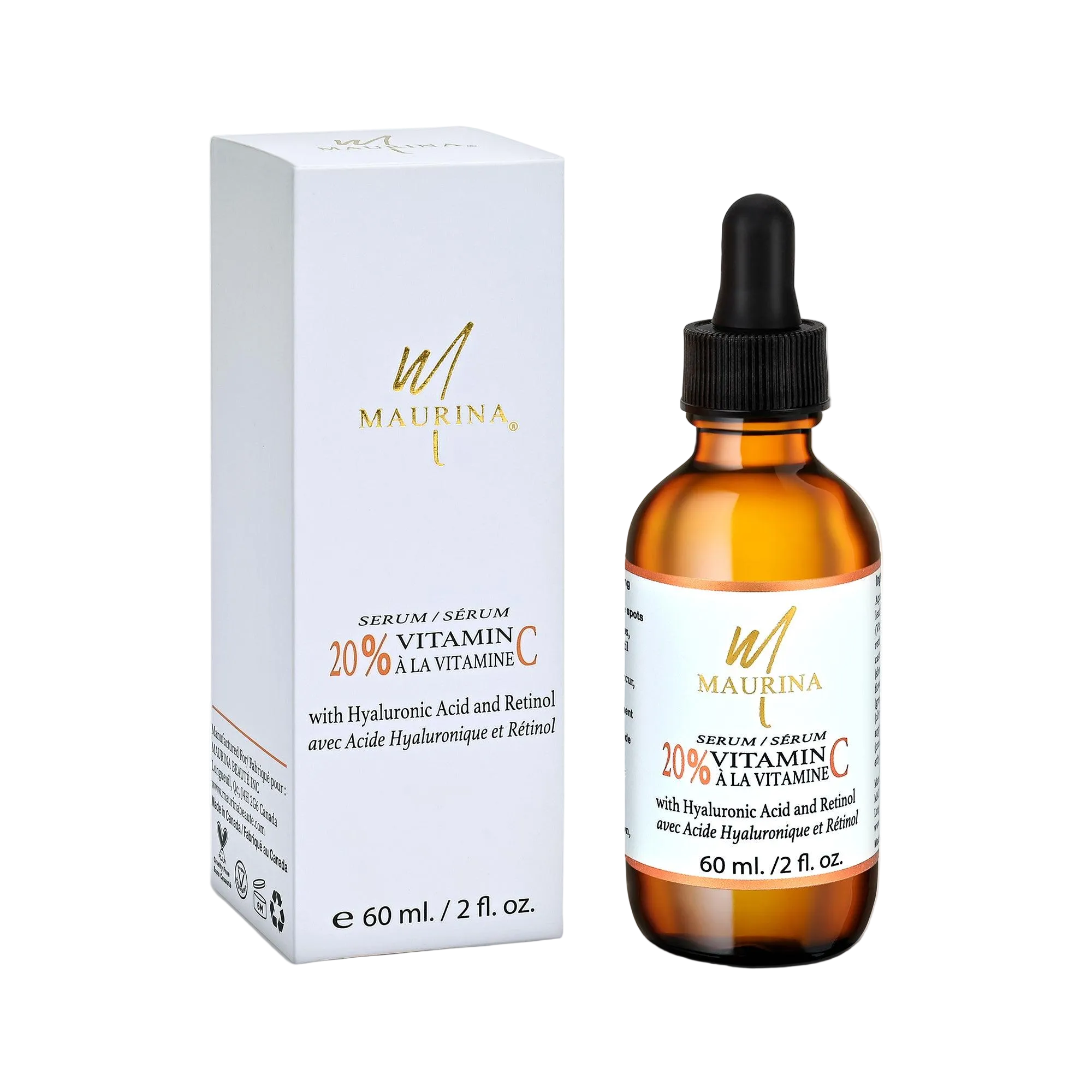 Sérum Visage Vitamine C 20% – Acide Hyaluronique & Rétinol❄️✨
