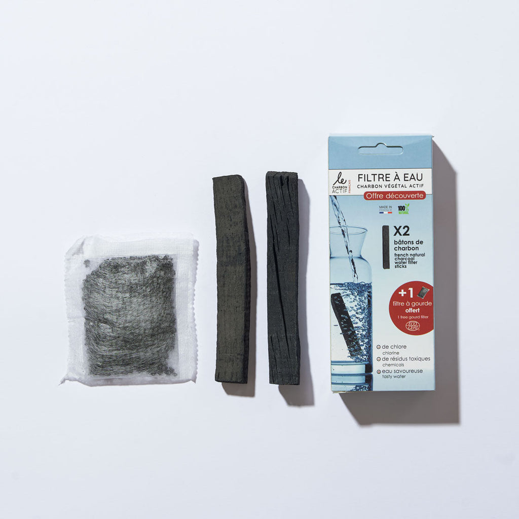 🌿 Pack Découverte Charbon Français + Filtre à Gourde Offert
