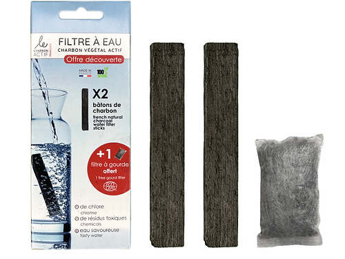 🌿 Pack Découverte Charbon Français + Filtre à Gourde Offert